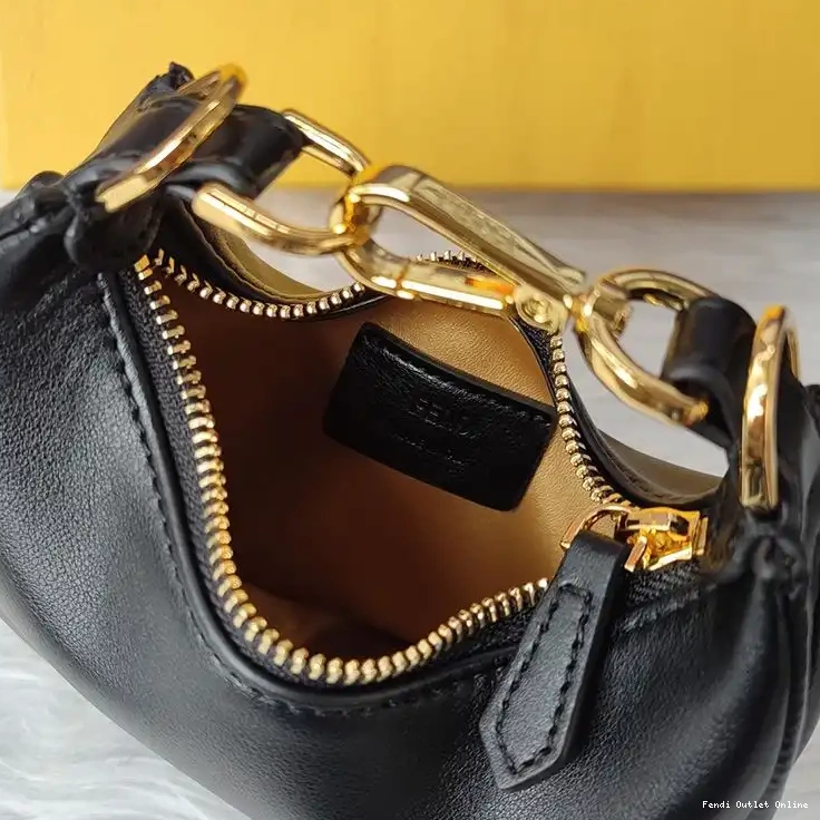 Affordable Calf Bag Fendigraphy Nano In Fendi Leather Hobo Black 0521